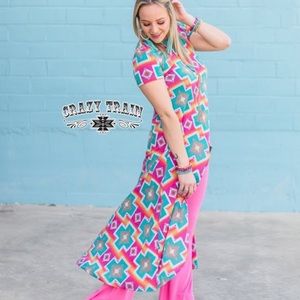 Crazy Train heartbreaker hi-low Tunic Top